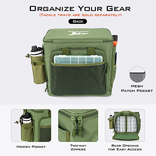 KastKing Fishing Tackle Bags - Saltwater & Freshwater Fishing Bags - Water Resistant, Padded Shoulder Strap - Gear Storage - color: Green--Large, size: Large