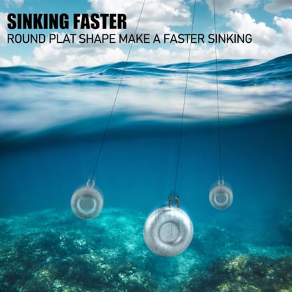 Dr.Fish Fishing Coin Sinkers Lead Fishing Weights Disc Weights No Roll Freshwater Saltwater River Bank Surf Fishing Catfishing - size: 8oz/5 Pack