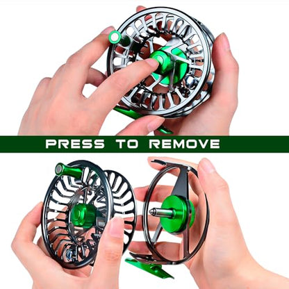 Fly Fishing Reel Fly Reels - Large Arbor CNC-Machined Aluminum Alloy Body Light Weight 5/7, 7/9, 9/10 wt (Black, Green, Silver/Blue, Gray-Green, Silver-Blue,Gunmetal,Ice Blue,Sapphire Blue) - size: 7/9wt