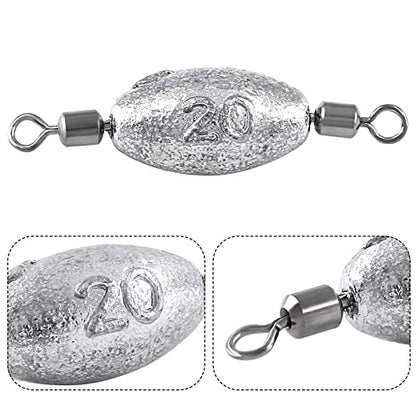Hitefu Fish Weight Sinkers, Inline Weights Lead Fishing Weights Trolling Sinkers, Egg Sinkers for Bottom Fishing (3/8, 1/2, 3/4oz) - size: 3/4oz