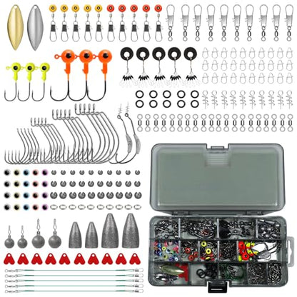 GOTOUR 128/209/240/265pcs Fishing Lures Kit with Tackle Box, All-in-1 Fishing Accessories Gear Set with Soft Lure, Minnow, Crankbait, Hooks, Sinkers, and Terminal Tackle Kit, Fishing Gifts for Men - color: C-209 pcs Standard Tackle Kit