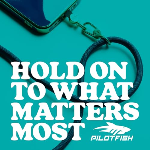 Pilotfish Team Phone Lanyard Strap – Universal Neck & Crossbody Cell Phone Holder, Anti‑Drop, Adjustable for iPhone & Android - color: Gold Buckle/Turquoise