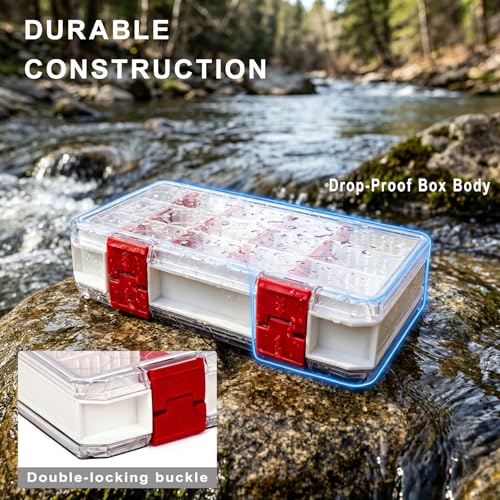 Fishing Tackle Box Tackle Tray Floating Fishing Lure Box Storage Organizer Plastic Box with Adjustable Dividers White Silicone Vertebrae - style: Double Sided B107