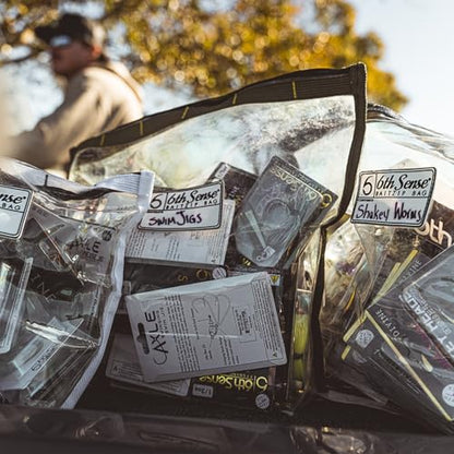 6th Sense BaitZip Pro Bags – Durable Clear Tackle Organizers with Gusseted Bottom & YKK Zippers (Sea Side, 12"x10") - color: Sea Side, size: 12"x10"