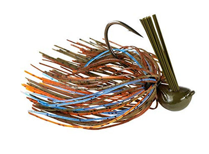 War Eagle Jiu-Jigsu Bass Fishing Lure with Weed Guard and Hole-in-One Style Skirt - color: Pond Scum Perch