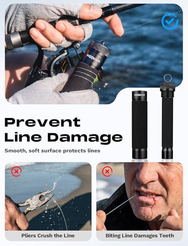 HOOK-EZE Knot Puller Tying Tool, FG GT PR Knot Tying Assist Tool, Braided Fishing Line Spooling Pull, Fishing Knot Tightener for Saltwater and Freshwater Fishing (Black)