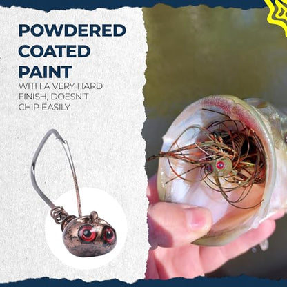 CPR Football Jig, Bass Jigs Weedless Fishing Lures Jigs for Bass Fishing - Crawfish Imitator with Flat Head & 3D Red Eyes, 5/0 Hook, 3/8 Oz - Pack of 4, Made in USA - size: 1/2 oz