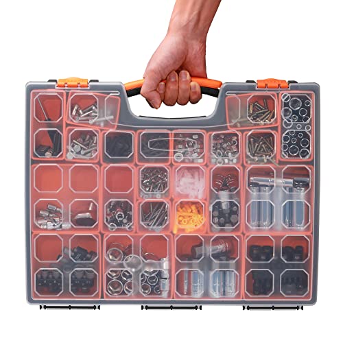 EMENTOL 3PCS Multi-Purpose Portable Organizer Box Set with 72-Removable Compartments, 3 Pieces Professional Boxes with Dimension 16.2"L*13"W*2.3"H - size: 3 PCS