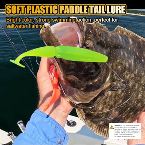 4.13'' Soft Fishing Lure, Flexible Paddle Tail Swim Baits for Bass Catfish Trout Walleye Crappie Lures Kit Fishing Baits - color: Pink