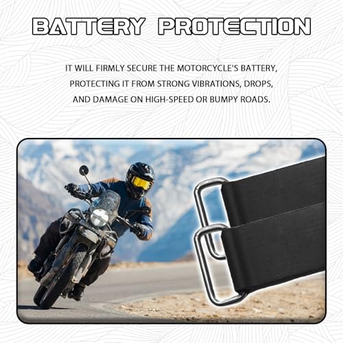 4PCS Rubber Band Straps Battery Box Tie Down Strap Stretchable Battery Tie Fixed Strap Holder Moped Belt with Metal Buckles for ATV Scooter Motorcycle Accessories Parts Black - size: 4PCS