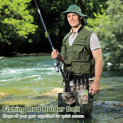 Fishing Rod Holder Belt Set, 2026 New 360° Rotatable Lightweight Fly Fishing Rod Holder, for Spinner and Casting Rods Hands-Free Gear Carrier for Men Women - color: 2 Sets