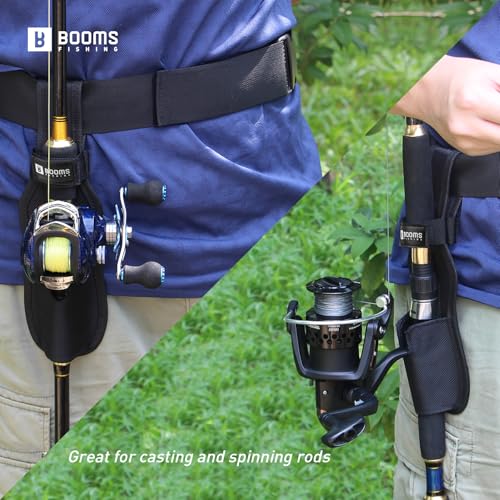 Booms Fishing FB2 Fishing Wade Belt, Adjustable Nylon Wading Belt 45" Max Length, Wade Belts for Casting Surf Kayak Accessory - style: Wade Belt With Rod Holder