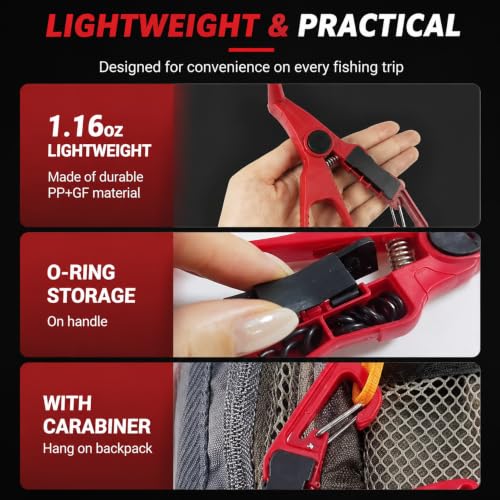 Eupheng Wacky Rig Worm Pliers,Wacky Rig Tools Soft Bait Pliers for 4" Senko,6.8" Flick Shake,Trick Worm,Fishing Worm Rig Kits,Clip Baits Utensil