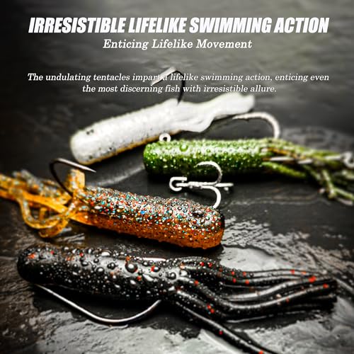 20Pcs Tube Baits Soft Plastic Worms Bass Fishing Lures for Tube Jig Heads Hook Freshwater Saltwater, 3.5 Inch - color: 20 Pcs-5 Color-Black Blue, Pearl Silver Flake, Ultimate Craw, Black Neon, Browns