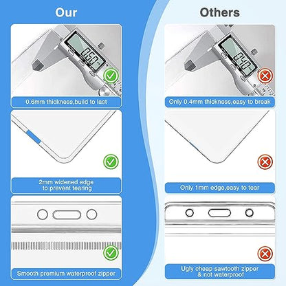 10 Pack Badge Holder Sealable Waterproof Holder Fit Credit Card for Nurses, School and Office