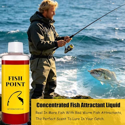 Concentrated Fish Attractant Liquid, 100ml Red Worm Liquid Spray - Powerful Bait Attractant Scent Bait Fish Attractant Liquid for Freshwater Fishing, Enhances Scent & Improves Bite Response - color: 1PCS