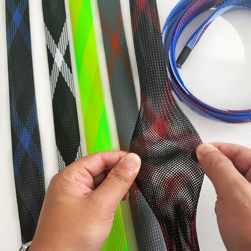 Yontree 6/12 Pack Fishing Rod Sleeve, Fishing Rod Cover Braided Mesh Rod Sleeves Socks, Fishing Pole Sleeve for Spinning/Casting/Sea/Fly Fishing Rod - color: six colors