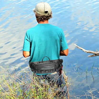 Fishing Fanny Pack for Men -Fishing Fanny Pack-Lightweight and Fishing Sling Pack - color: green camouflage2