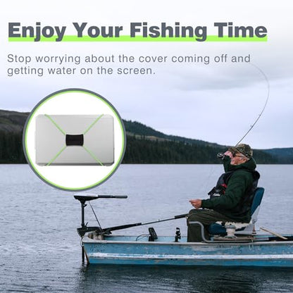2 Pcs Fish Finder Cover Strap Secure Fishing Graph Cover Adjustable Bungee for Travel - color: Green