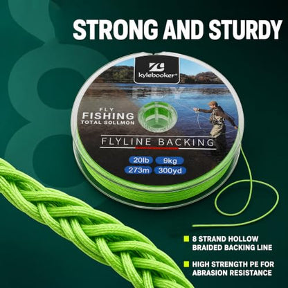 Kylebooker Fly Fishing Dacron Braided Backing Line Abrasion Resistant Trout Fly Line 20lb/30lb - color: Green, size: 30LB 91m/100yds