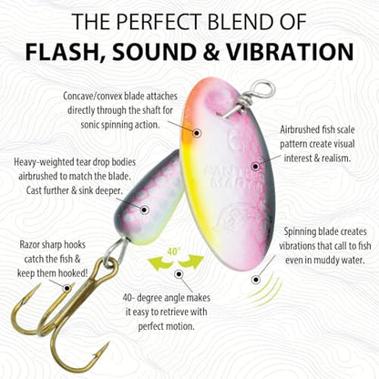 Panther Martin Nature Series Teardrop Spinners Fishing Lure Catches Trout, Walleye, Largemouth Bass, Perch, Crappie, Pickerel, Grayling and More. - color: Purple, size: 6 (1/4 oz)