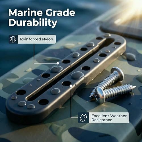 Kayak Track Rail - Low Profile Design for Fishing Rod,Cup Holders and Paddle Holders | High-Strength Nylon & Stainless Steel 304 | Kayak Accessories Mount Track & Rail System for Kayak - style: 9inch,4pcs