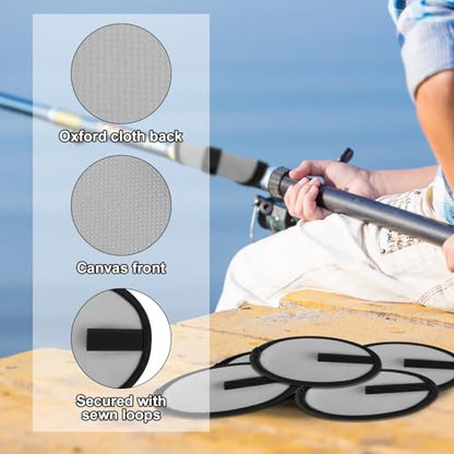 Gosknor 6pcs Lure Wrap, 5.9 Inch Fishing Lure Covers Bait Gloves Fish Hook Storage Protectors Pole Sleeve Guard to Keep Fishermen Fishing Safe for Fishing Rod (Gray)