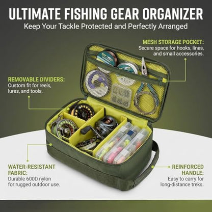 Waterproof Fishing Tackle Bag with 3 Adjustable Dividers, Lightweight Storage Bag(Black) - color: Black