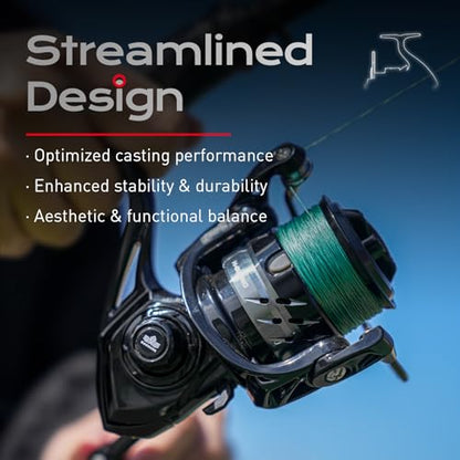 Handing LITE II Spinning Reels Freshwater Spinning Fishing Reels 14.33 Lbs Max Drag Ultra Smooth 5.2:1 Gear Ratio Aluminum Spool 3+1 BB Handle Interchangeable - size: Size 4000