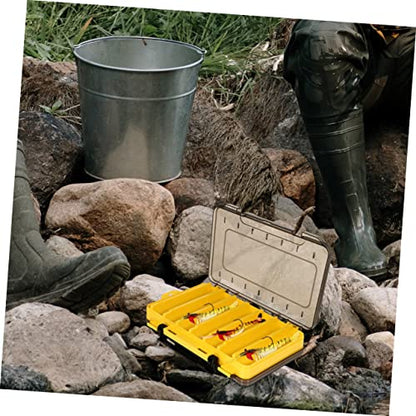 Toddmomy 2Pcs Multi Grid Fishing Gear Box Tackle Organizer for Baits and Portable Fishing Case for Outdoor Fishing Activities