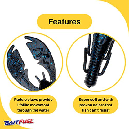 American Baitworks Paca Slim 4-Inch - color: Black Blue Flake, size: Small