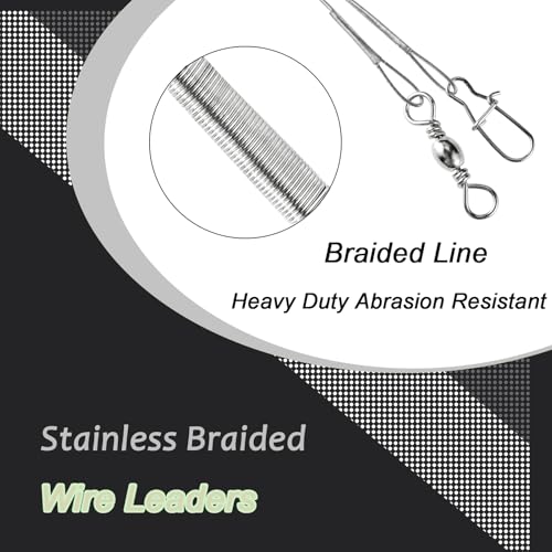 QISHUO Rigs Stainless Fishing Leader Steel High Strength Fishing Leader Saltwater Fishing Freshwater Wire Leaders Lures White Nickel - size: Size #5 (11.8in-60lb) 30pcs