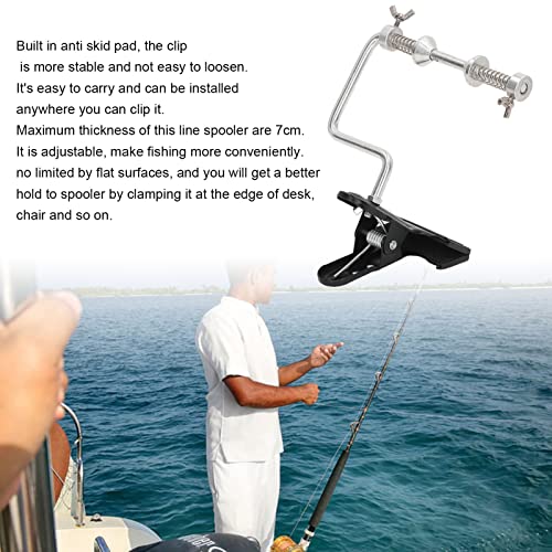 Fishing Line Winder with Clamp, Aluminum Alloy Fishing Line Winder, Adjustable Stable Protable Spooler Machine, Convenient Hand Crank Fishing Line Spooler for Fisherman