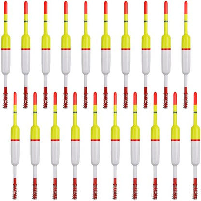 SILANON Slip Bobbers Fishing Floats and Bobbers Balsa Wood Slip Bobbers Floats Spring Bobbers for Crappie Catfish Trout Panfish Walleyes Fishing Bobbers 10pcs - color: 2.17in X 0.47in X 5.63in - 20pcs