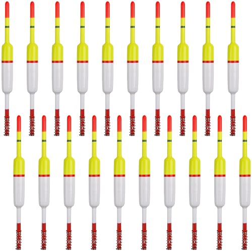 SILANON Slip Bobbers Fishing Floats and Bobbers Balsa Wood Slip Bobbers Floats Spring Bobbers for Crappie Catfish Trout Panfish Walleyes Fishing Bobbers 10pcs - color: 2.17in X 0.47in X 5.63in - 20pcs