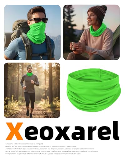 Xeoxarel Neck Gaiter, 7 Pack Cooling UV Protection, Bandana Face Mask Scarf for Men and Women - color: 3 Fluorescent, 2 Olive, 2 Dark Green