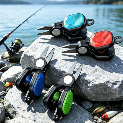 1Pcs Mini Stainless Steel Fishing Line Scissors, Red Non-Slip Handheld Cutter, Portable Shears for Cutting Braided PE, Carbon and Nylon Fishing Line, Durable Outdoor Angling Accessory