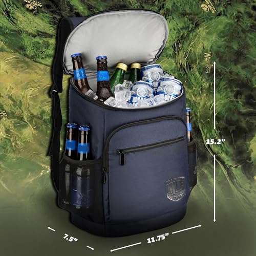 Mossy Oak MLF Fishing Cooler Backpack - Major League Insulated Leak Proof Beverage Coolers Bag - color: Navy