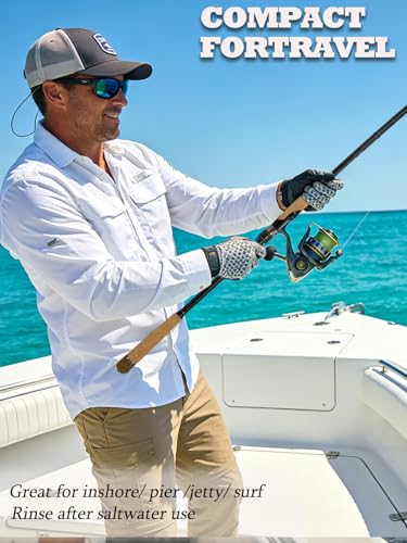 Jenseits Carbon Fiber Fishing Rod Series (6-12 Ft), Spinning & Casting Rods with Stainless Steel Ceramic Guides, Fast Action Fishing Pole for Bass, Trout, Walleye & Surf Fishing - size: 12'0"-Heavy-Fast-Black, style: Spinning