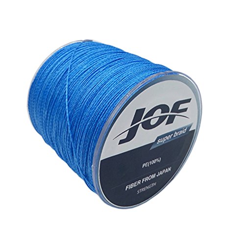JOF 1000 Meters 4 Strands Super Strong Braided Wire Fishing Lines - color: Blue, size: 12 LB,0.6#(Diam:0.12mm)