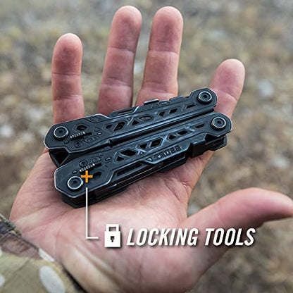 Gerber Gear Truss Multitool, Gifts for Men, 17-in-1 EDC Needle Nose Pliers, includes Pocket Knife, Screwdriver, and Bottle Opener Accessories, Fishing and Camping Gear, Black - style: Black Molle Sheath
