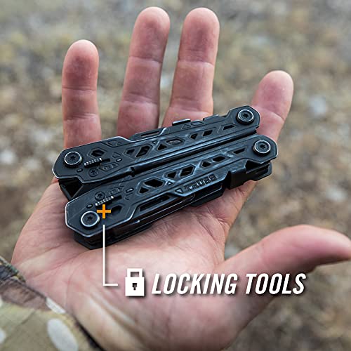 Gerber Gear Truss Multitool, Gifts for Men, 17-in-1 EDC Needle Nose Pliers, includes Pocket Knife, Screwdriver, and Bottle Opener Accessories, Fishing and Camping Gear, Black (Pack of 12) - style: Black Molle Sheath (Pack of 12)
