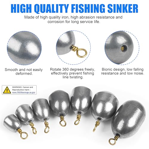 Fishing Weight Sinker,Bass Casting Sinker Weight Bell Sinker Iron Fishing Weight Sinker with Ring Water Drop Sinker Weight for Saltwater Freshwater Fishing, Silver - size: 1/8 oz - 25 pack