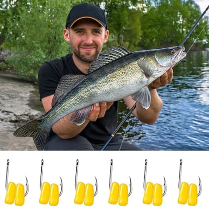 100 Pcs Fake Corn Carp Fishing Bait, Soft Maggot Bait Bread Worm, Soft Silicone Easy Floating Lure,Bass Fishing Worms Lures, Bait Equipment for Trout Catfish Carp Catfish