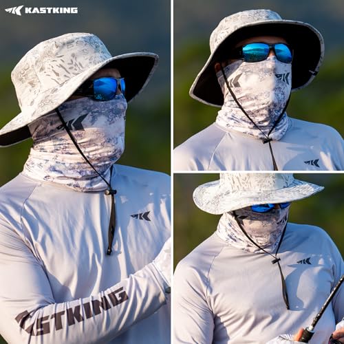 KastKing Sol Armis Neck Gaiter - UPF 50 Face Mask - UV Sun Protection Mask for Men & Women, Fishing, Hiking - color: G: Boulder Storm Clouds