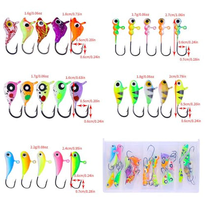 Ice Fishing Jigs Kit Essential Ice Fishing Lures for Beginners to Hook Big Fish and Reel in The Fun! - color: A25Pcs