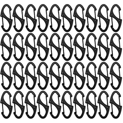 Demissle 40 Pcs S Small Carabiner Clips 1.6 Inch Mini Double Sided Gate Snap Hooks Key Clips for Keychains Accessories Camping Fishing Hiking(Black) - color: Black