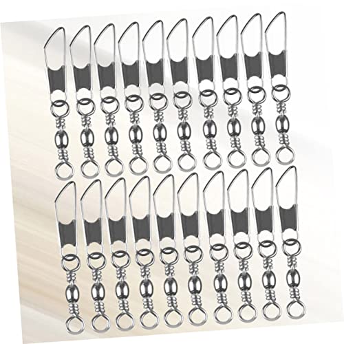 30pcs Rolling Resistance Swivel Fishing Hook Line Connector Fishing Rolling swivels Fishing Swivel Connector connectix Fishing Rolling Connector Stainless Steel to Rotate Ring - size: 14#