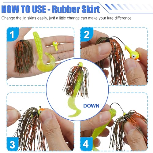 Spinner Bait Skirt Jig Skirts Replacement DIY Fishing Lure Making Supplies Soft Skirt for Spinnerbaits Bass Fishing Jigs Buzzbait Squid Jigs Fishing Lure Skirts - style: A-skirts-6pcs