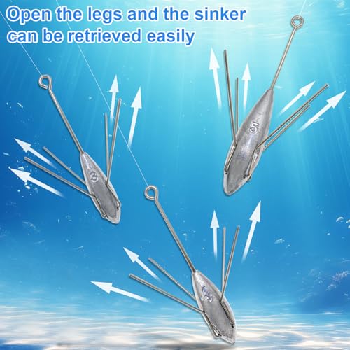 Fishing Sinkers Weight Lead Surfing Casting Spider Sinker Long Tail Weights | Fishing Equipment for Catfish Saltwater Ocean Beach Sand - style: 4oz - 3pcs